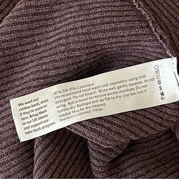 Eileen Fisher Silk/Cashmere Rib Flutter Front Cardigan Sweater Size Small EUC - Picture 6 of 6